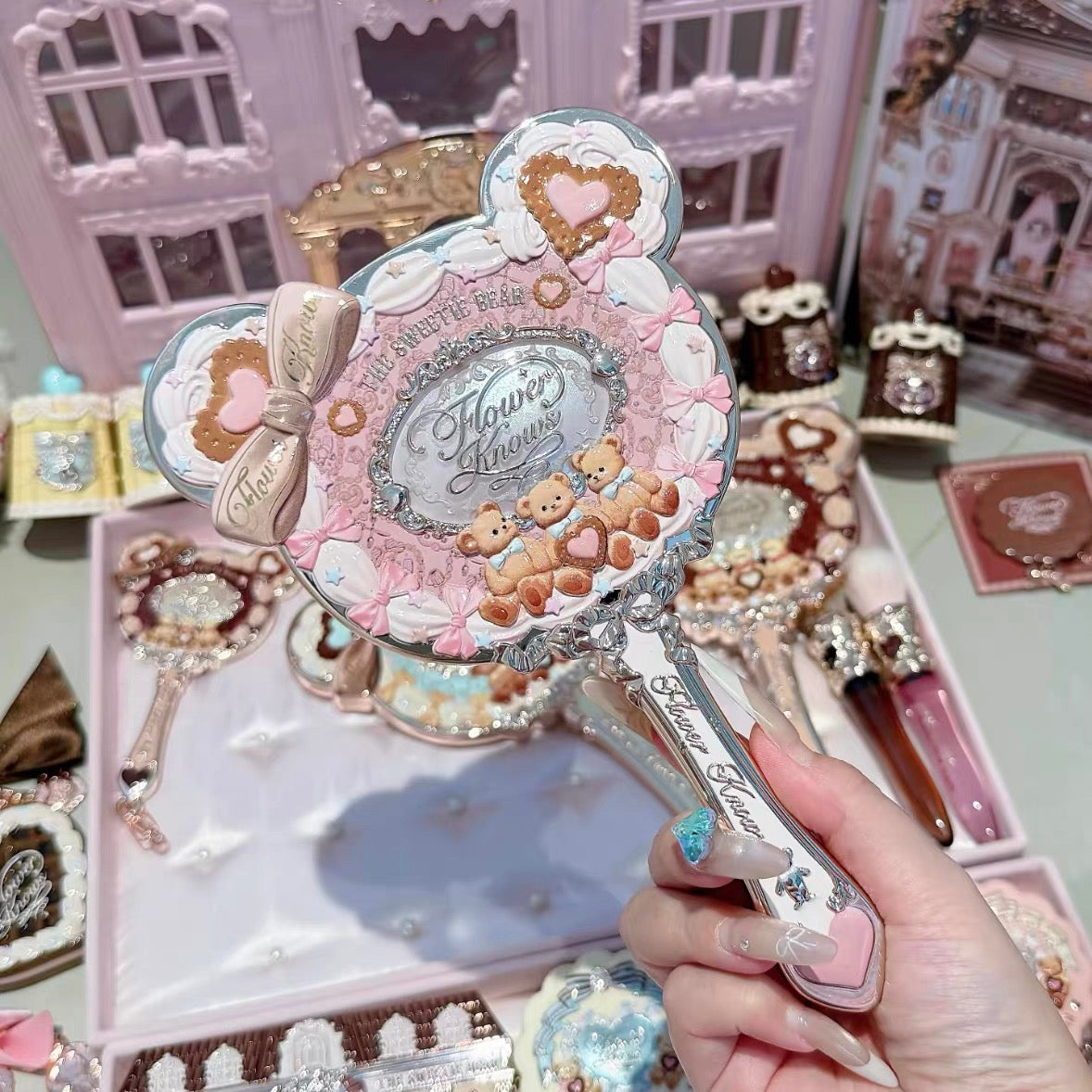 Flower Knows The Sweetie Bear Hand Mirror