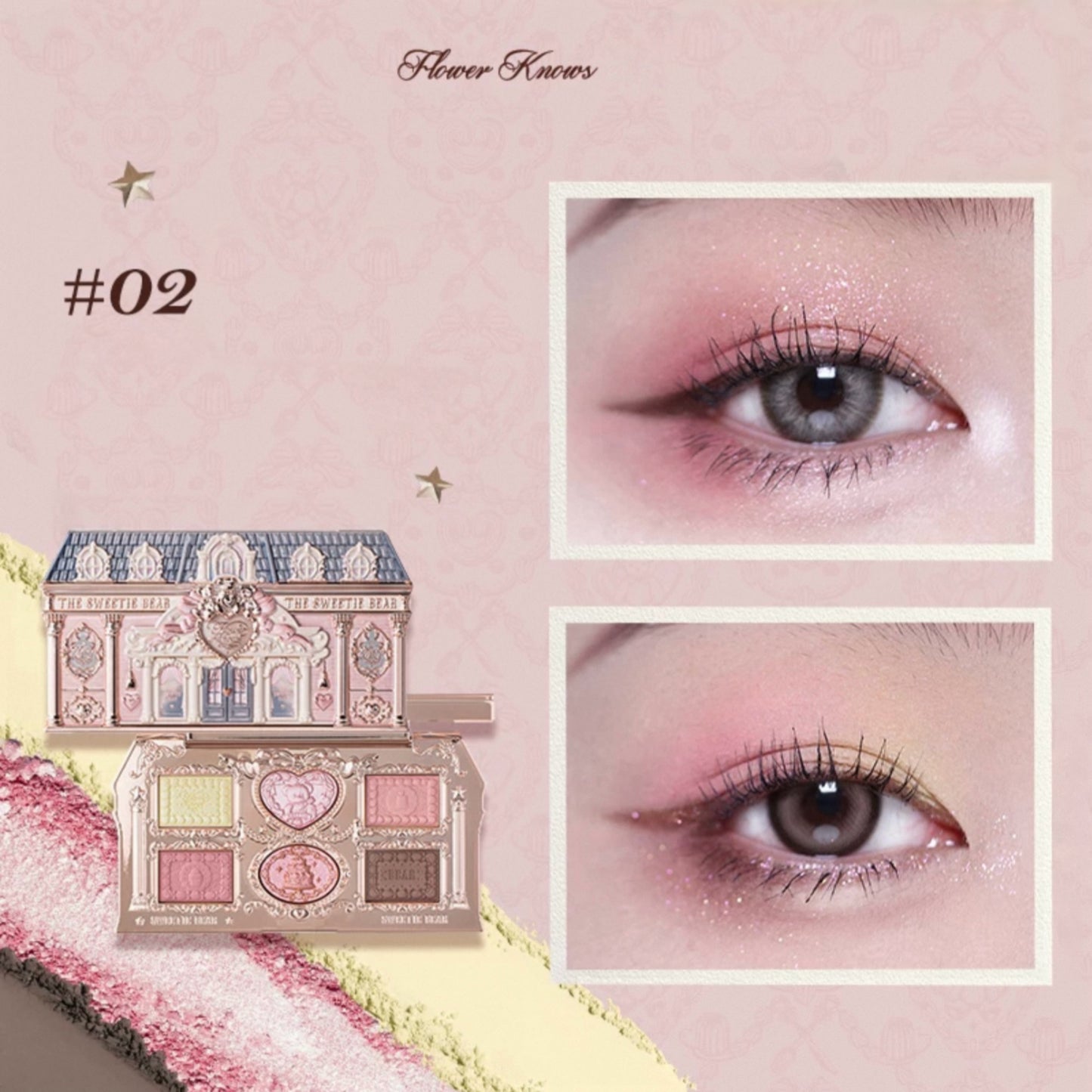 Flower Knows The Sweetie Bear 6-Color Makeup Palette