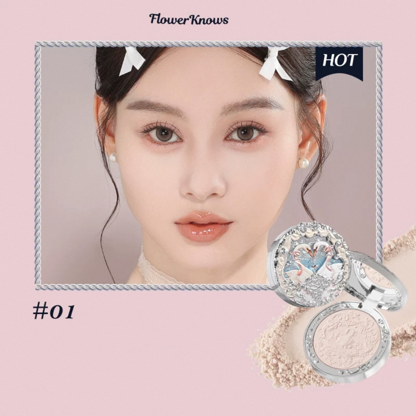 Flower Knows Swan Ballet Embossed Blush