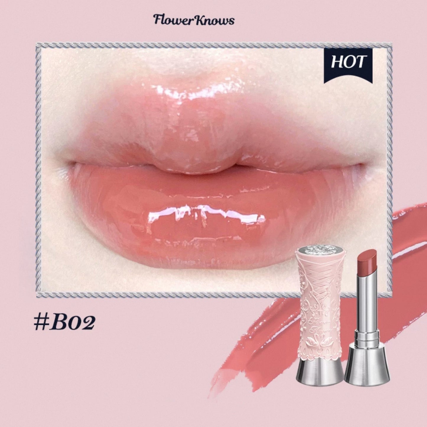 Flower Knows Swan Ballet Shine Lipstick