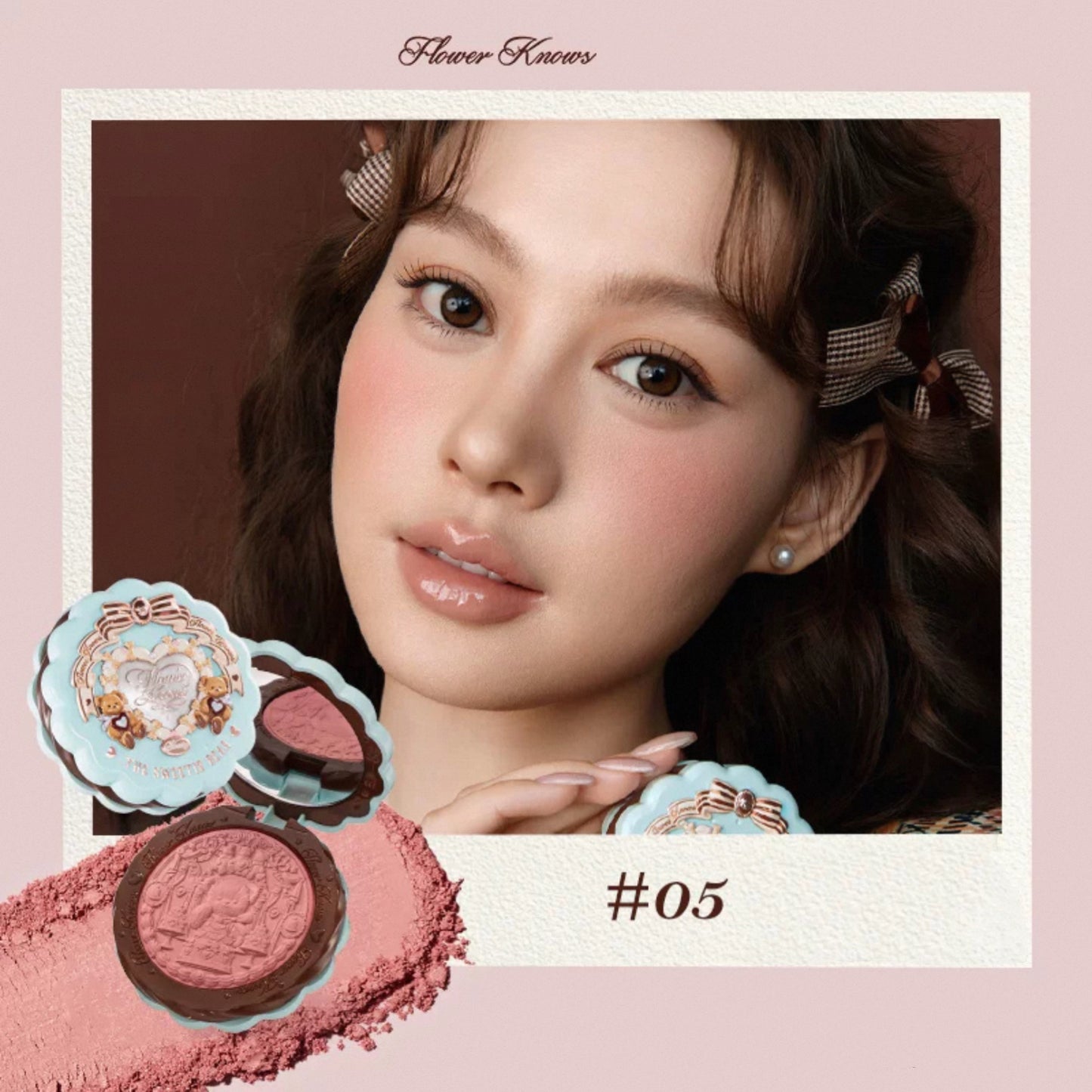 Flower Knows The Sweetie Bear Silk Satin Blush