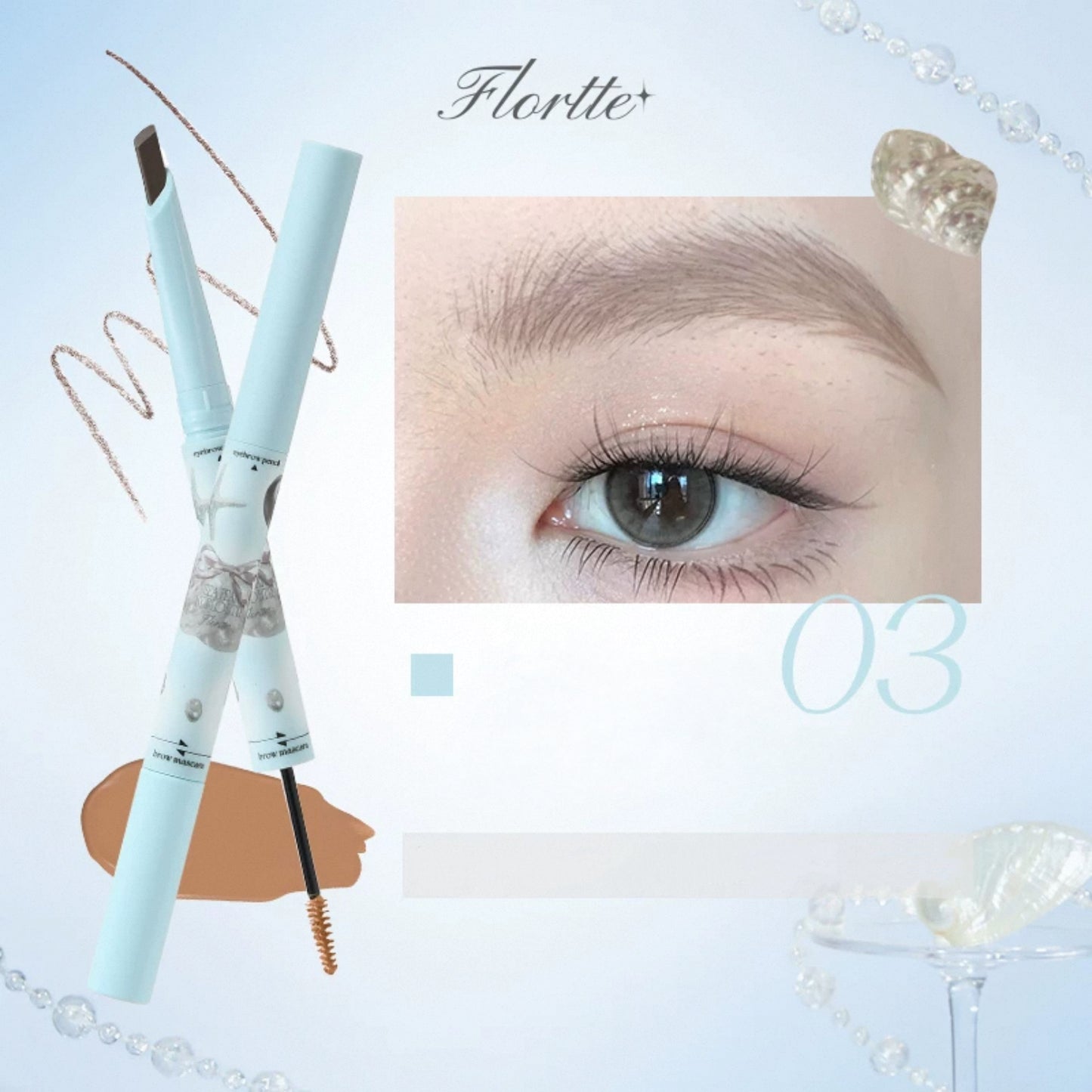 Flortte Good Friends Club Eyebrow Pencil ＆ Brow Mascara