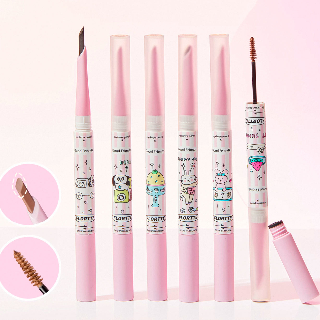 Flortte Good Friends Club Eyebrow Pencil ＆ Brow Mascara