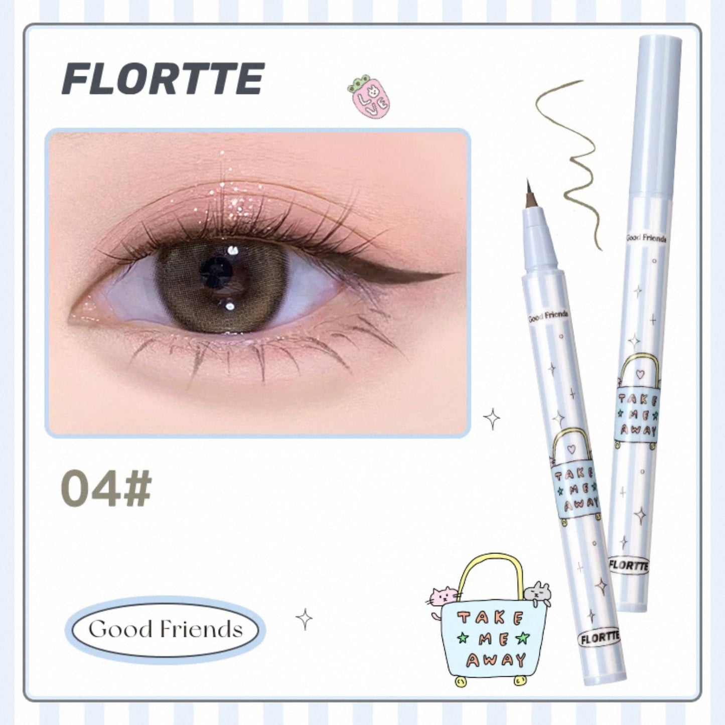 Flortte Good Friends Club--Rotatable Liquid Eyeliner