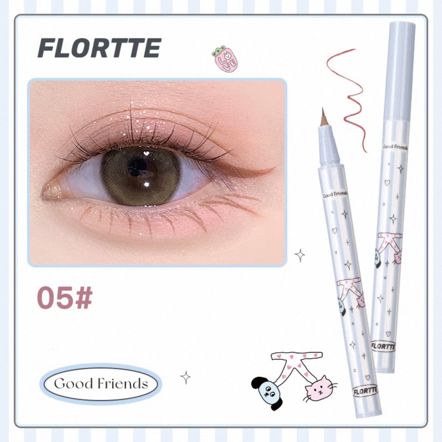 Flortte Good Friends Club--Rotatable Liquid Eyeliner