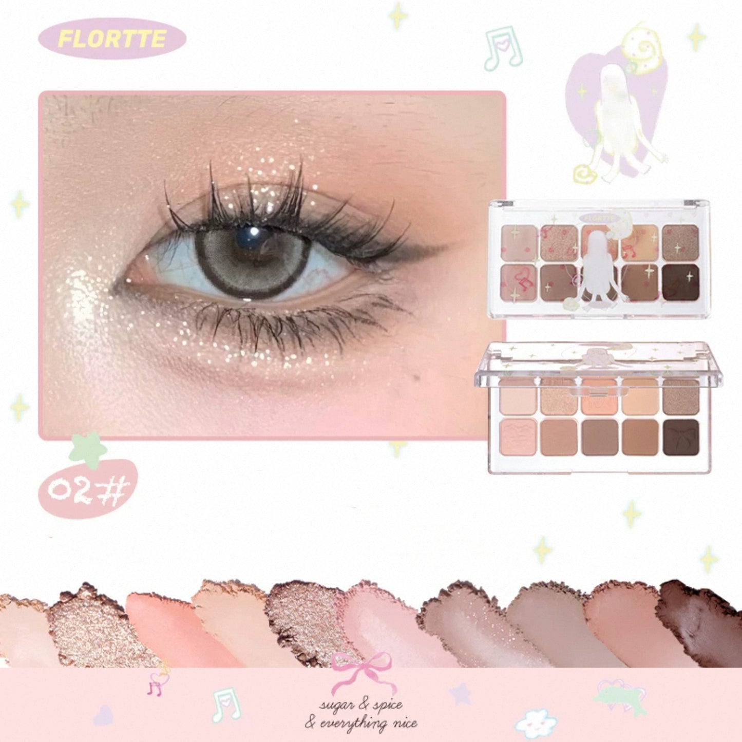 Flortte Wackky Series Ten-Color Eyeshadow Palette