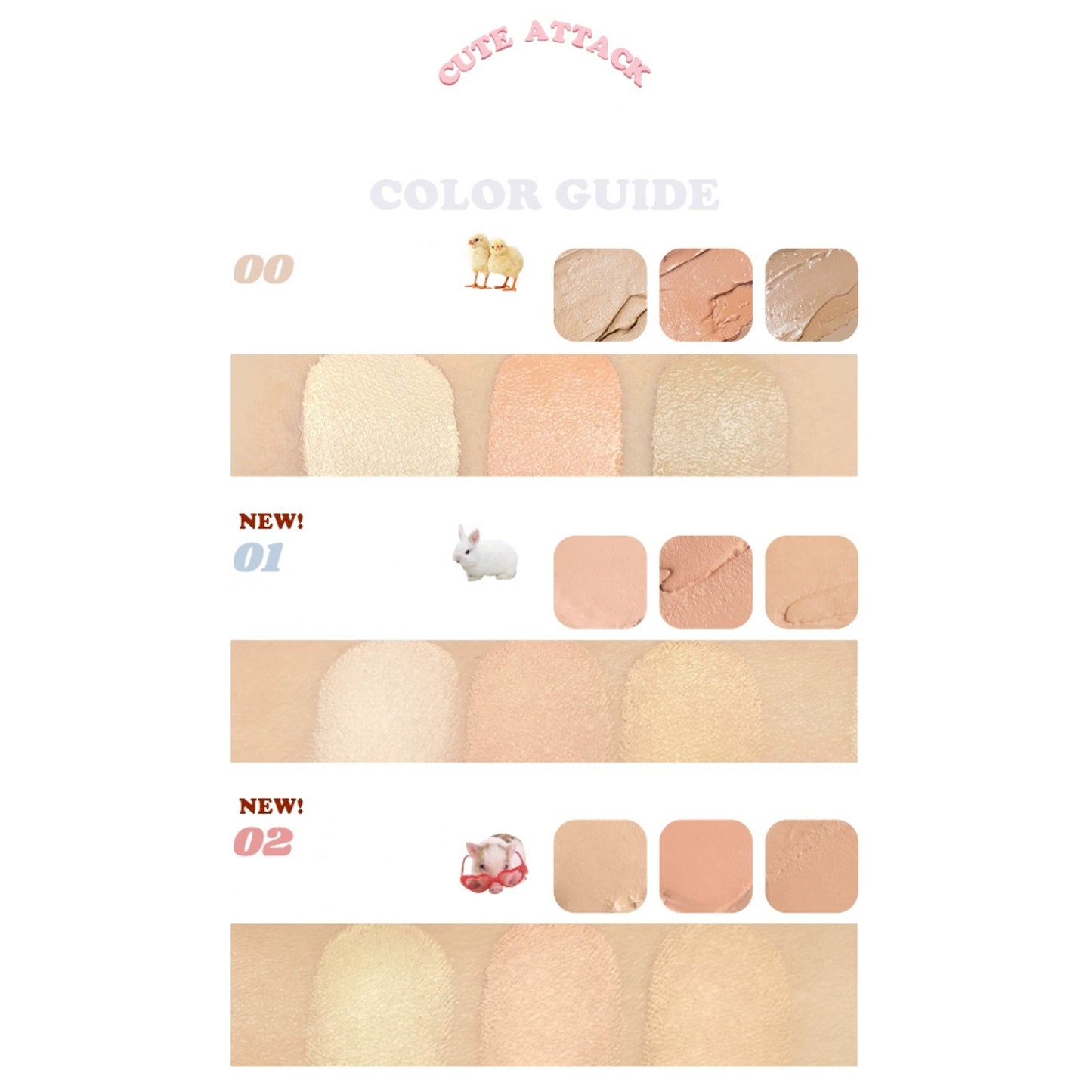 Flortte They Are Cute Three-Color Concealer