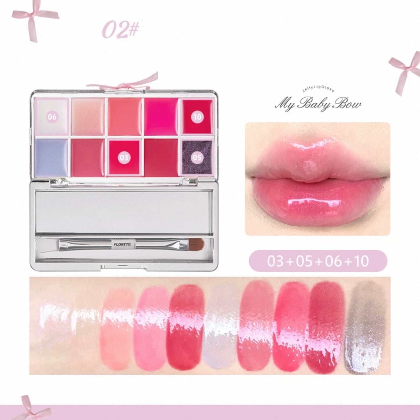 Flortte Peng Peng Princess Jelly Lip Gloss Palette