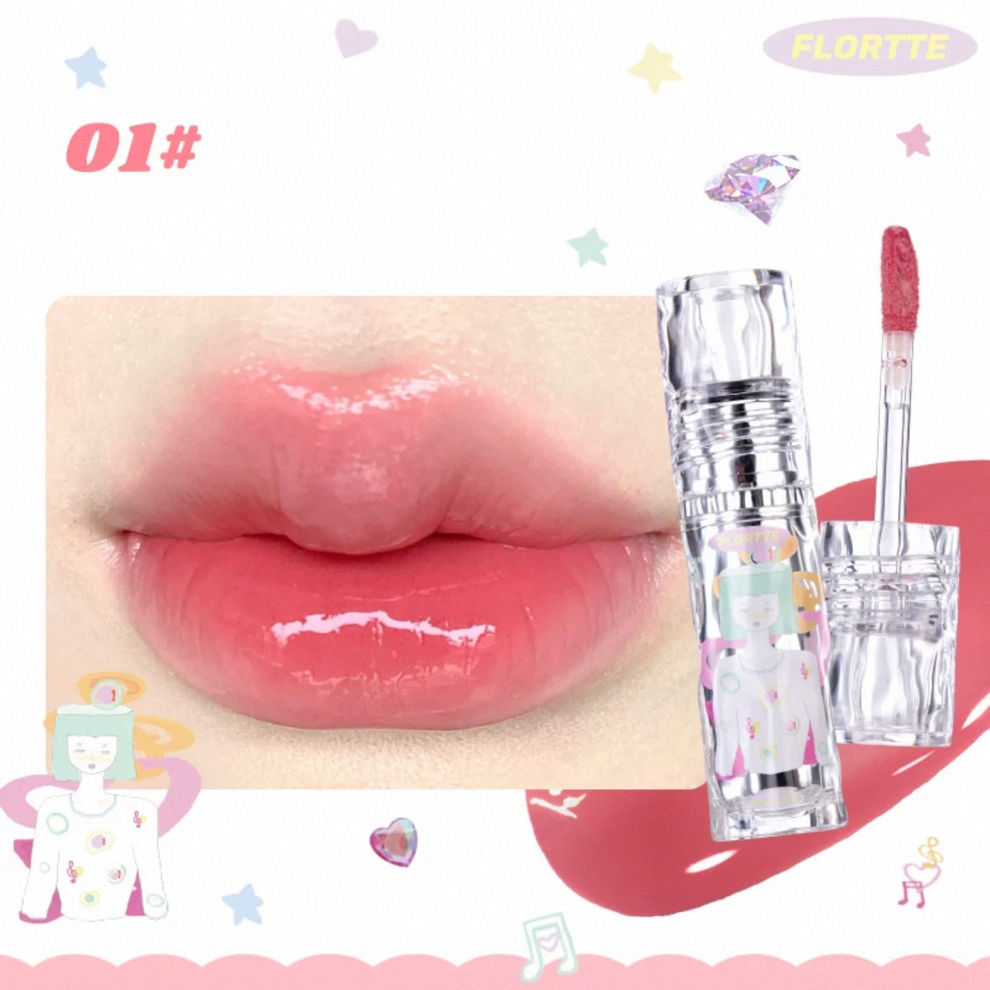 Flortte Girl's World Non-Stick Cup Lip Lacquer