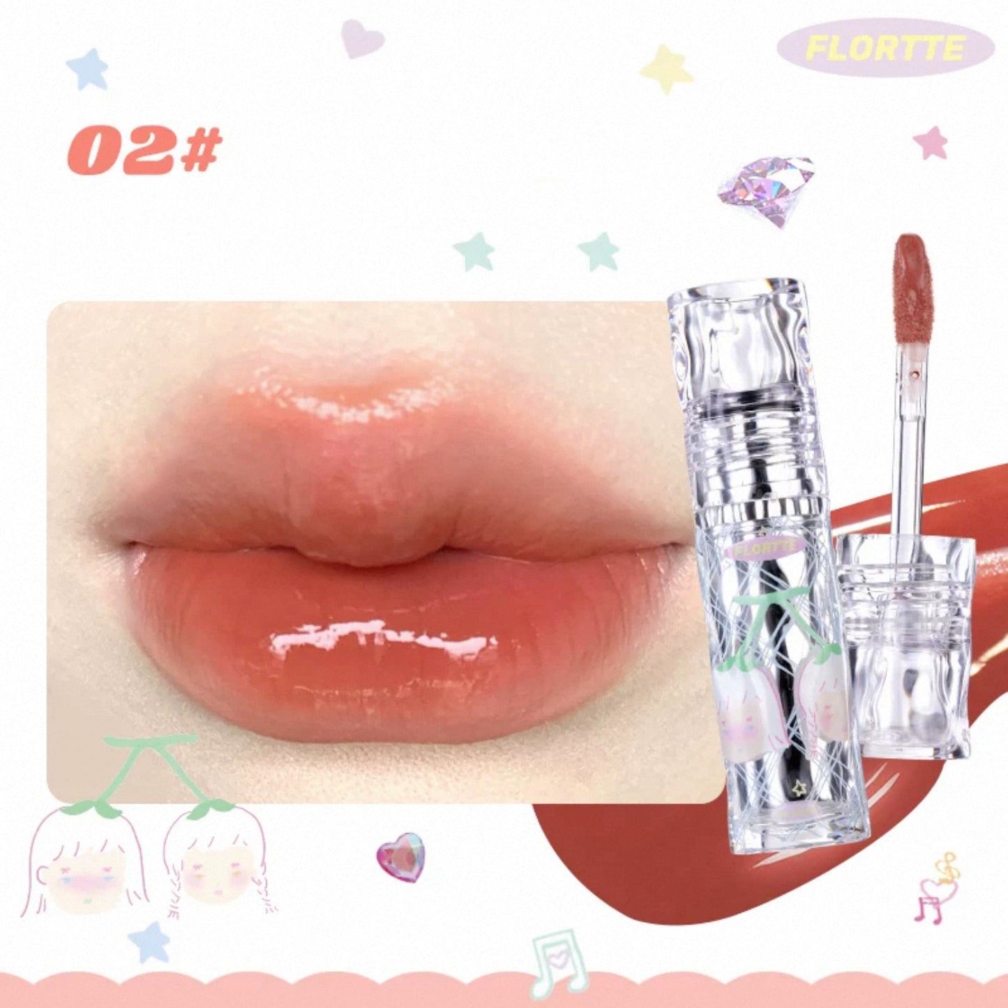 Flortte Girl's World Non-Stick Cup Lip Lacquer