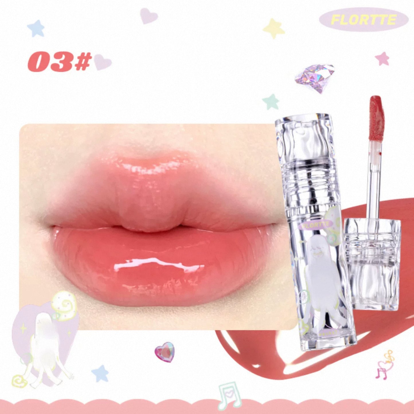 Flortte Girl's World Non-Stick Cup Lip Lacquer