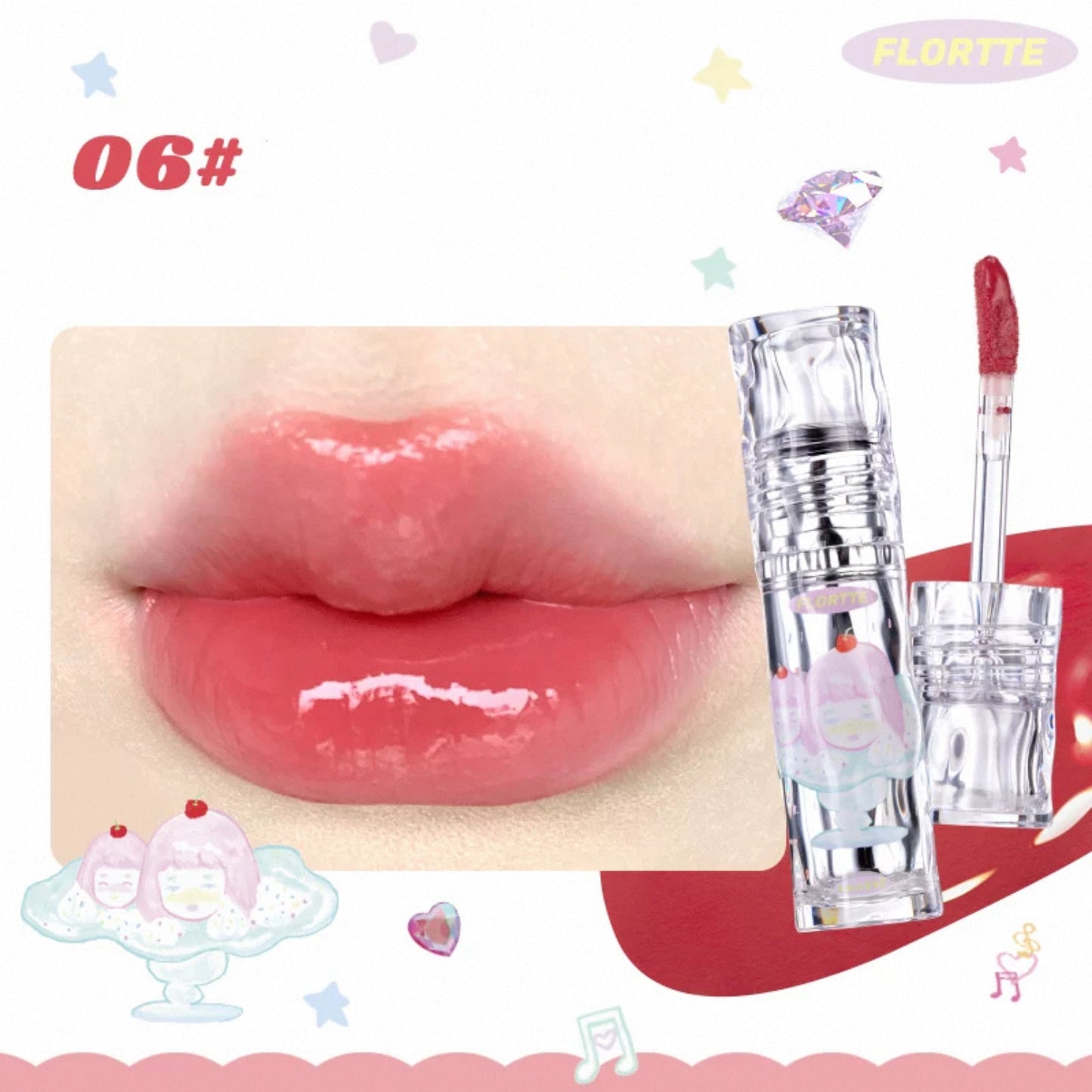 Flortte Girl's World Non-Stick Cup Lip Lacquer