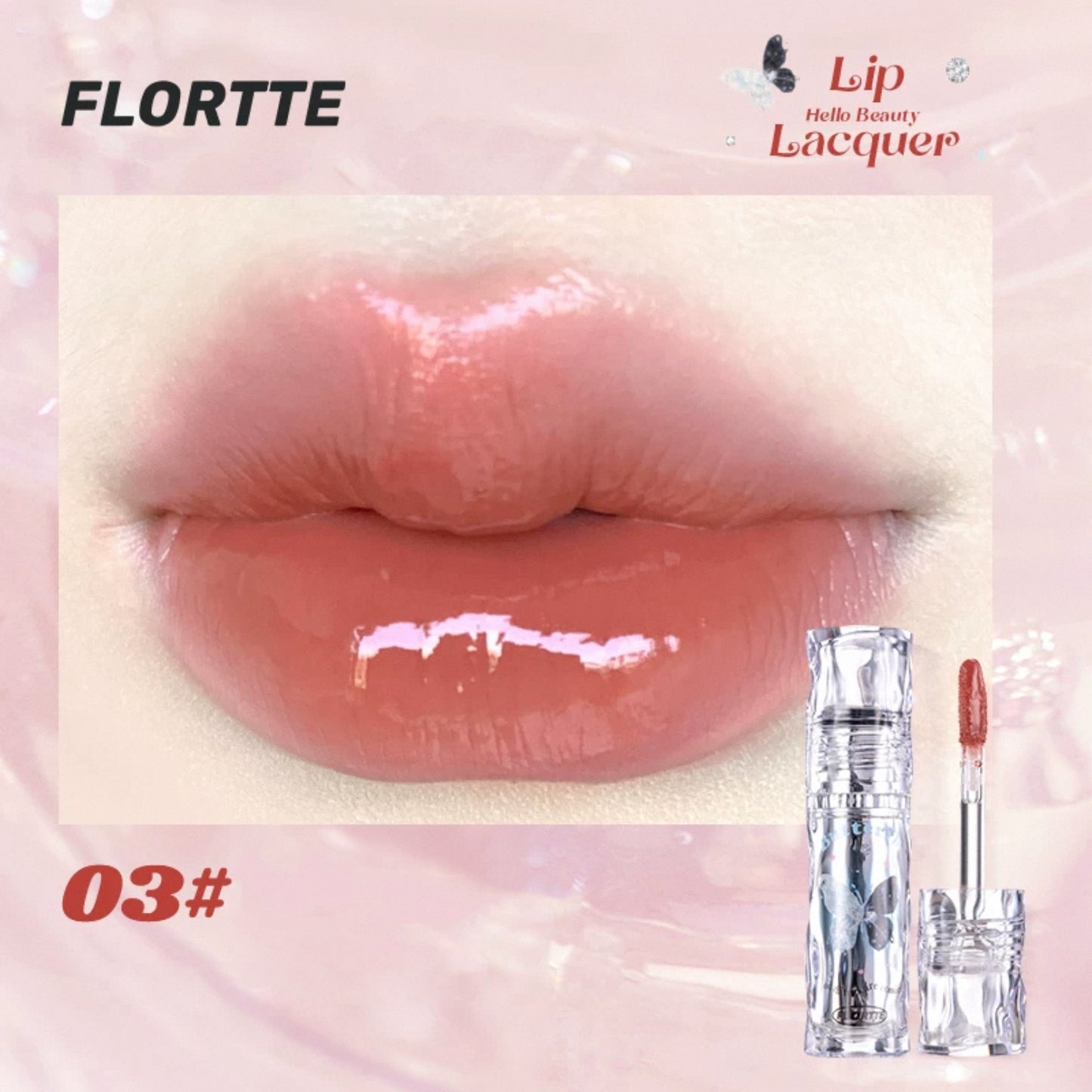 Flortte Butterfly Hello Beauty Lip Lacquer Non-Stick Cup