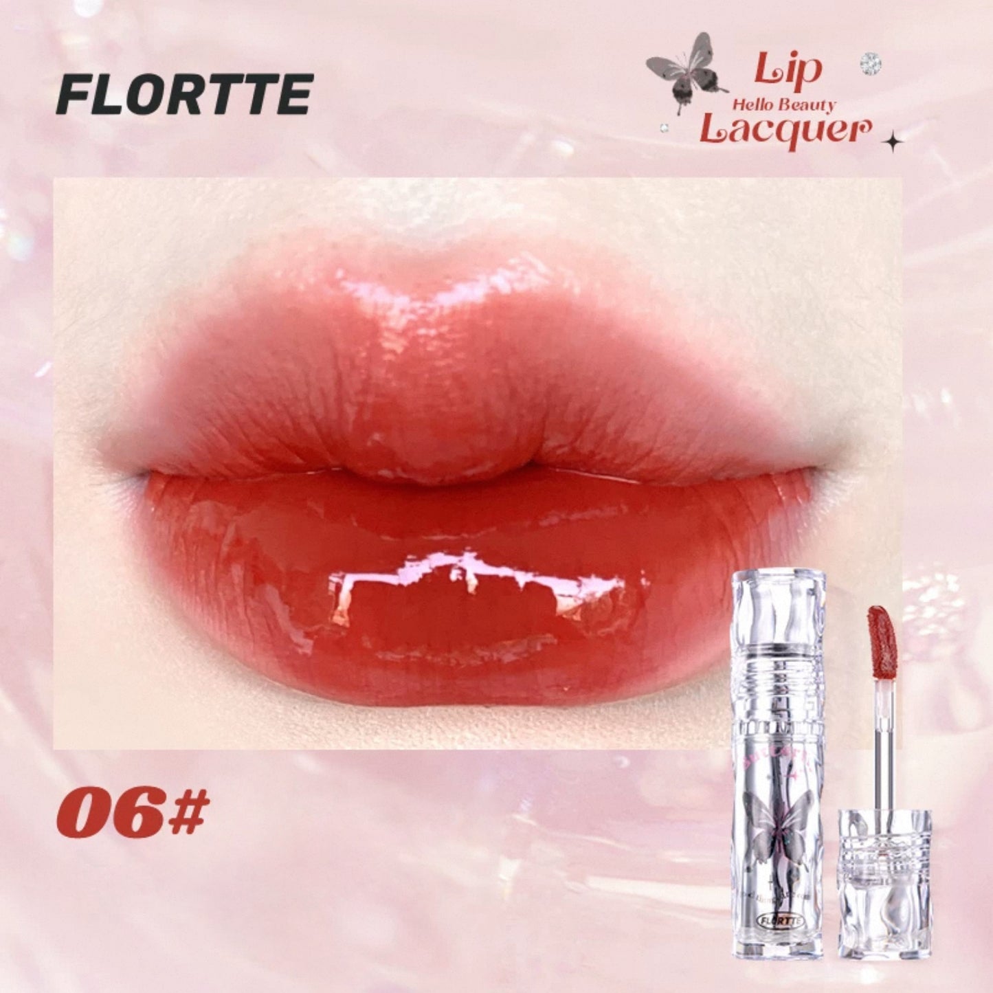 Flortte Butterfly Hello Beauty Lip Lacquer Non-Stick Cup
