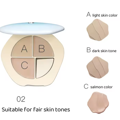 Timage TIMAGE Tri-Color Concealer Palette Facial Concealer Covers Spots Acne Dark Circles Creamy texture Moisturizing Skin-Friendly