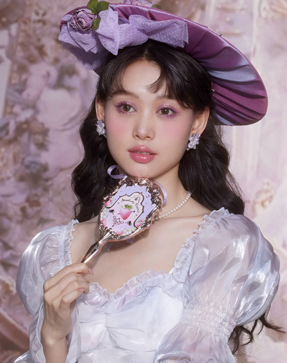 Flower Knows Violet Strawberry Rococo Hand Mirror