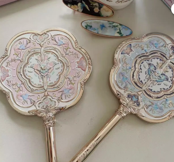 Flower Knows Butterfly Cloud Hand Mirror