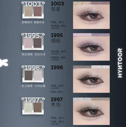 HYNTOOR Smoky Dual-Color Sparkle Eyeshadow Palette